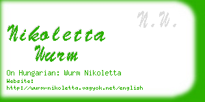 nikoletta wurm business card